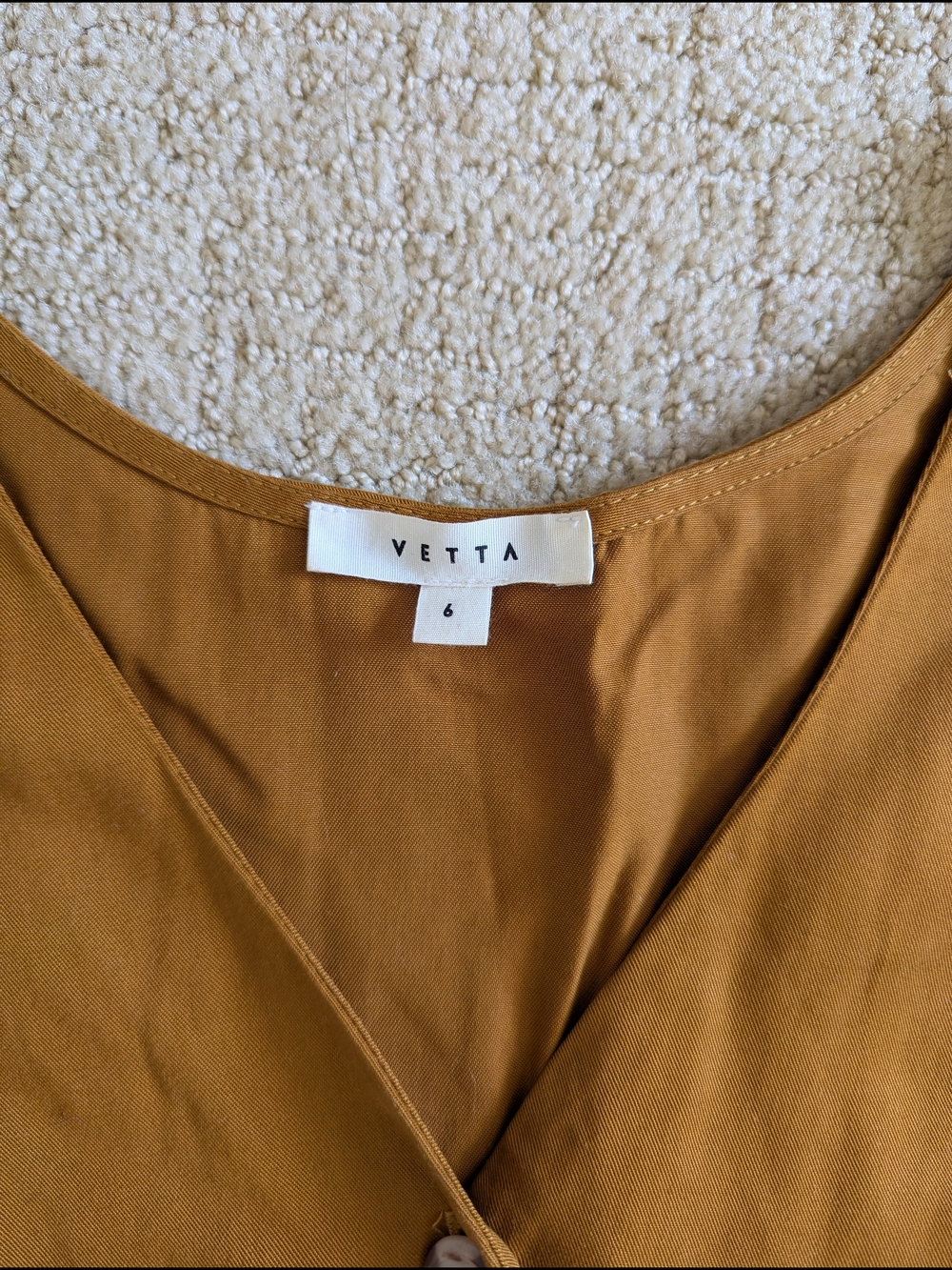 Button-Front Wide Leg Jumpsuit in Mustard - Picture 4 of 14